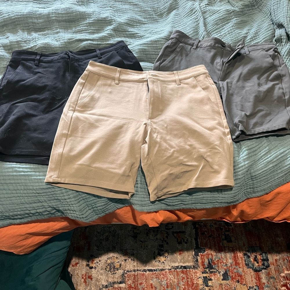 Men's Hybrid Shorts - Black, Gray, and Tan